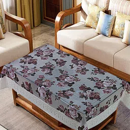 KUBER INDUSTRIES Set of 2 Cream Floral Printed Waterproof Rectangular Table Covers image 2