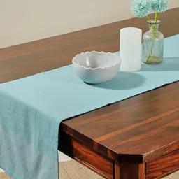 Fabindia Turquoise Blue Geometric Printed Pure Cotton 6-Seater Table Runner-34
