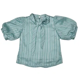 Peppermint Girls Striped Puff Sleeves Top-picture-35