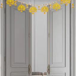 BS AMOR Yellow 2 Pieces Artificial Flower Toran Door Hanging-47