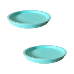 LASAKI Aqua Blue 2 Pieces Round Ceramic Planter Tray-image-7