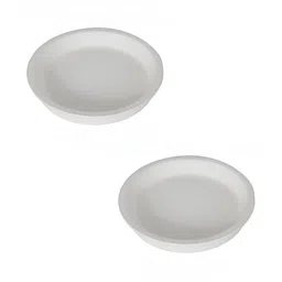 LASAKI White 2 Pieces Ceramic Planter Trays-18