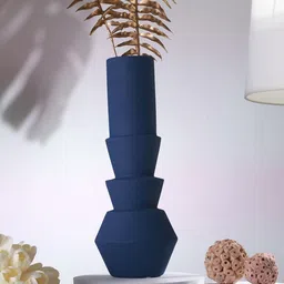 TIED RIBBONS Blue Decorative Ceramic Flower Vase-image-71