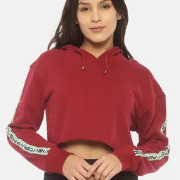 HERE&NOW Women Maroon Crop Sweater Vest-picture-54