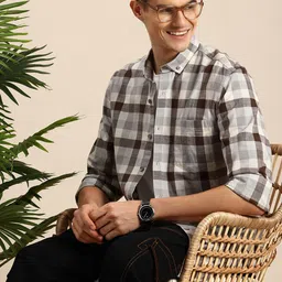 Mast & Harbour Men Standard Checked Pure Cotton Casual Shirt-image-52