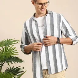 Mast & Harbour Men Standard Striped Pure Cotton Casual Shirt-picture-27