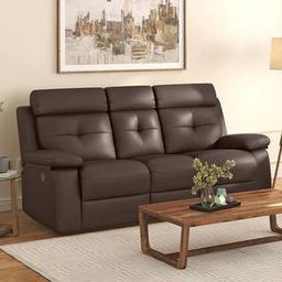 urban ladder Raphael Leatherette Three Seater Manual Recliner in Two Tone Tan-picture-20