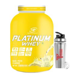 Muscle Performance Platinum Whey,  4.4 lb  Kaju-Pista with Steel Shaker -image-69