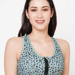 Inner Sense Green & Black Animal Bra Full Coverage-28