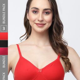 College Girl Pack Of 3 Full Coverage All Day Comfort Cottton T-shirt Bra-image-72