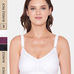 Souminie Pack of 3  All Day Comfort Full Coverage Cotton Seamless Minimizer Bra-picture-18