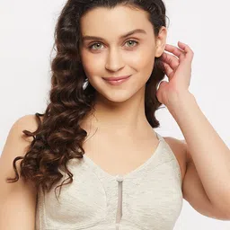 Clovia Grey Full Coverage Cotton Bra With All Day Comfort-image-40