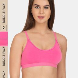 Tweens Pack Of 2 Non Padded Seamless All Day Comfort Racer-Back Sports Beginners Bra-21