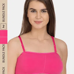 Tweens Pack Of 2 Non Padded Medium Support All Day Comfort Slip-On Seamless Bra-picture-5