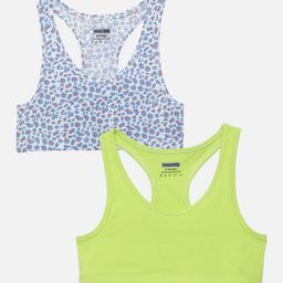 mackly Girls Pack of 2 Sports Workout Bra - Full Coverage-picture-3