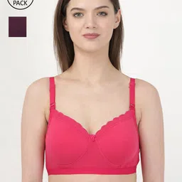 MYLO ESSENTIALS Pack of 2 Fuchsia & Violet Underwired & Medium Coverage Maternity Bra-13