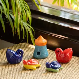 ExclusiveLane Set Of 5 Hand-Painted Mini Animals Decorative Ceramic Showpieces-33