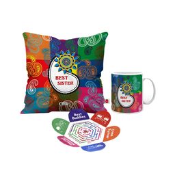 Indigifts 2-Pcs Printed Cushion & Ceramic Mug-picture-28