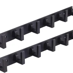 Black Super 6 Pin Wall Mounted Wall ,Door Hooks Rail for Hanging Key( Pack of 2) Aluminium Shirt Pack of 2 Hangers For Shirt-15