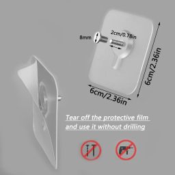 Photo Frame Nail Adhesive Hooks for Wall Without Drilling Heavy Duty Waterproof Swivel Hook 10-image-23
