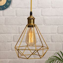 homesake Lighting Metal Cage Lampshade for Pendant Light with Antique Gold Holders Pendants Ceiling Lamp-picture-20