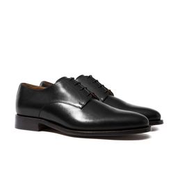 Rapawalk Black Handcrafted Standard Width Leather Derbys-image-65
