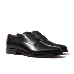 Rapawalk Black Handcrafted Standard Width Leather Derbys-image-20