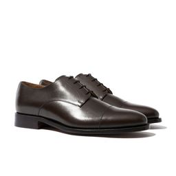 Rapawalk Brown Handcrafted Standard Width Leather Derbys-image-46