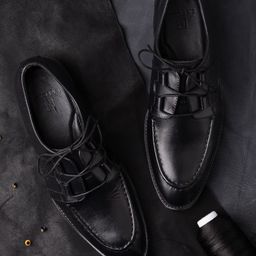 LA BOTTE Men Black Colourblocked Leather Derbys-image-5