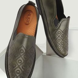 FAUSTO Men Ethnic Embroidered Lightweight Comfort Insole Basics Mojaris-picture-37