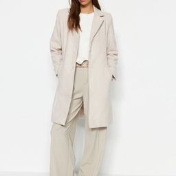 Trendyol Notched Lapel Collar Single Breasted Overcoat-49