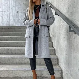 StyleCast Grey Front-Open Notched Lapel Overcoat-picture-27