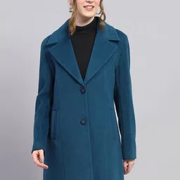 Monte Carlo Women Self Designed Notched Lapel Single-Breasted Overcoat-image-89