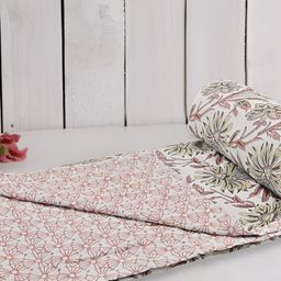 RF RELAXFEEL Beige & White Ethnic Motifs Cotton Heavy Winter 150 GSM Double Bed Dohar-image-44