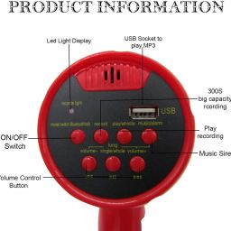 bass bling Megaphone Speaker, USB Memory Card Input For Announcing Talk Record Play M801 Outdoor PA System image 2