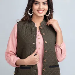 SUTI Mandarin Collar Lightweight Open Front Jacket-image-2