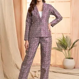 Inddus Woven Printed Lapel Collar Jacket-24