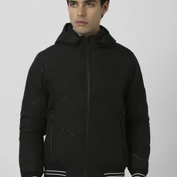 Van Heusen Flex Men Hooded Self Design Cotton Casual Bomber Jacket-image-59