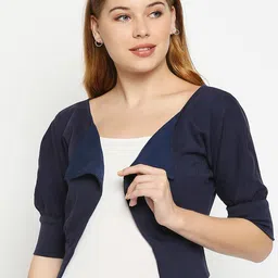 aaliya Women Blue Crop Bolero Jacket-image-58