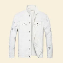 StyleCast Men Spread Collar Solid Cotton Casual Denim Lightweight Jacket-image-20