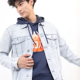 KETCH Men Blue Washed Denim Jacket-53