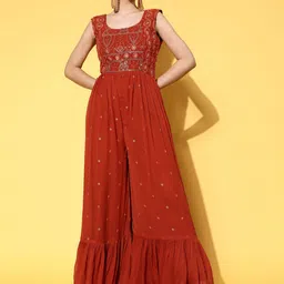 Kvsfab Ethnic Motifs Embroidered Basic Jumpsuit-picture-10