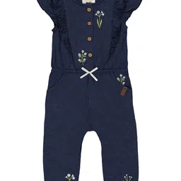 mothercare Girls Floral Embroidered Cotton Basic Jumpsuit-image-25