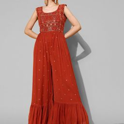 Kvsfab Embroidered Round Neck Sleeveless Basic Jumpsuit-22