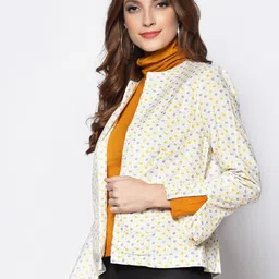 Sera Floral Printed Lightweight Cotton Open Front Jacket image 2