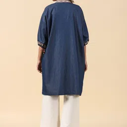 SAVI Geometric Embroidered Longline Open Front Shrug image 4