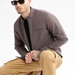 SHOWOFF Mock Collar Windcheater Bomber Jacket-81