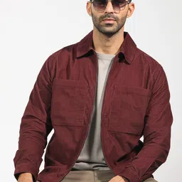 RARE RABBIT Men Jilin Spread Collar Cotton Tailored Shacket-image-19