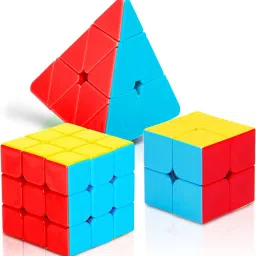 Speed Cube Set, Magic Cube Bundle 2x2 3x3 Pyramid Stickerless Cube Puzzle Toys Gift for Kids and Adults (3 Pack)-8