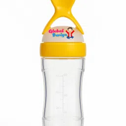 global duniya Silicone Squeeze Baby Feeder Bottles Easy Feeding with Spoon Tip Design COMBO - silicon image 4